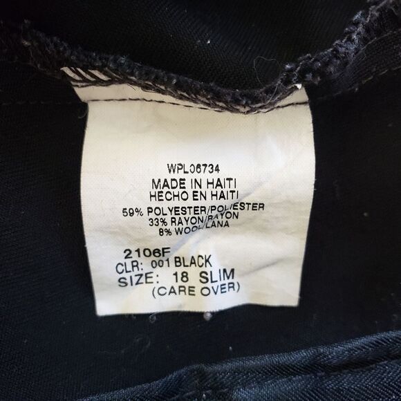 Van Heusen Black Dress Slacks Boys 16R Flat Front Stretch School Uniform Pants - Picture 10 of 14